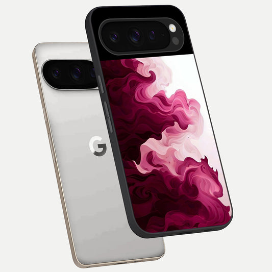  Crimson Wave Flow phone case For Google Pixel 9 Pro showing premium glass back cover with detailed artwork
