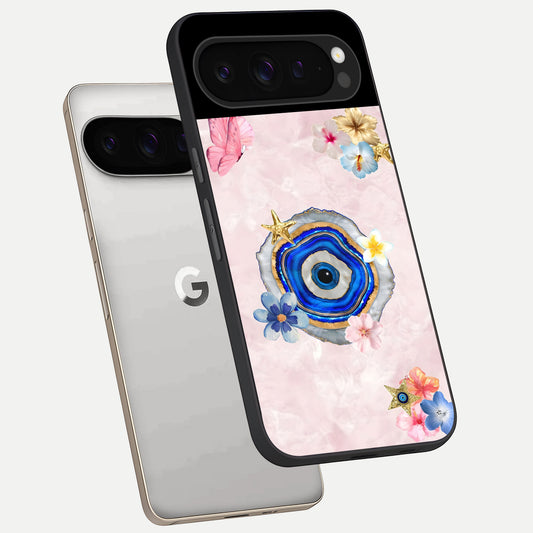 Divine Aura Bloom phone case For Google Pixel 9 Pro showing premium glass back cover with detailed artwork