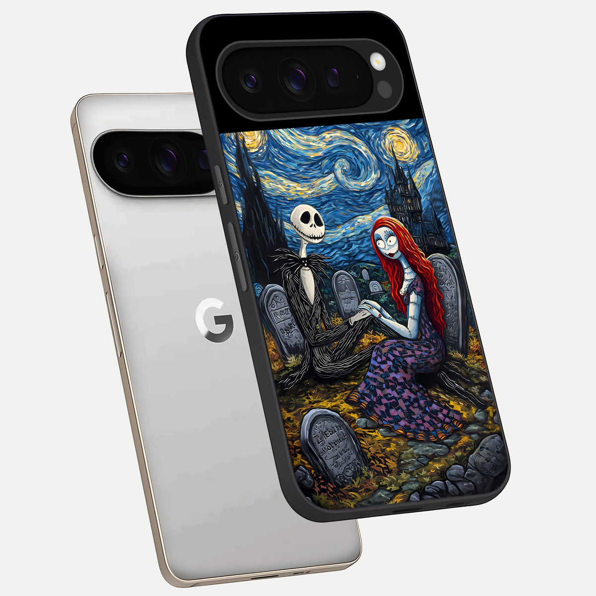  Eternal Night Love phone case For Google Pixel 9 Pro showing premium glass back cover with detailed artwork