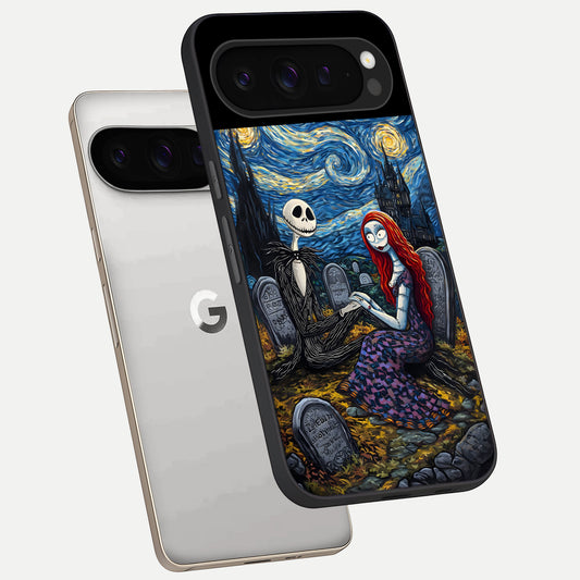  Eternal Night Love phone case For Google Pixel 9 Pro showing premium glass back cover with detailed artwork