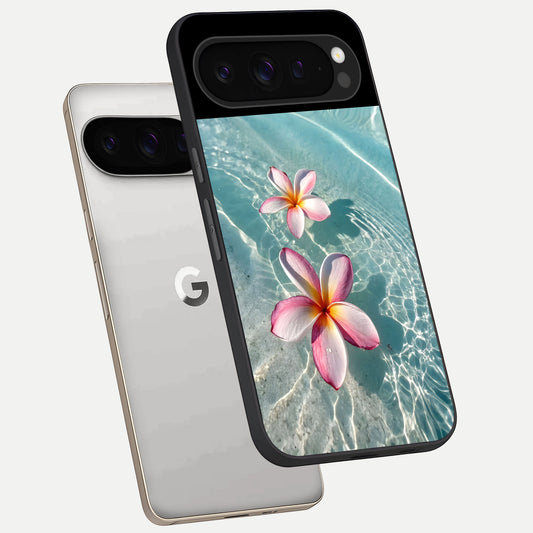  Floating Bloom Bliss phone case For Google Pixel 9 Pro showing premium glass back cover with detailed artwork