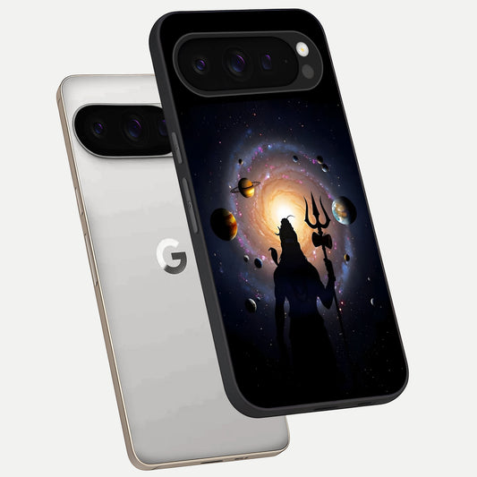  Galactic Shiva Vision phone case For Google Pixel 9 Pro showing premium glass back cover with detailed artwork