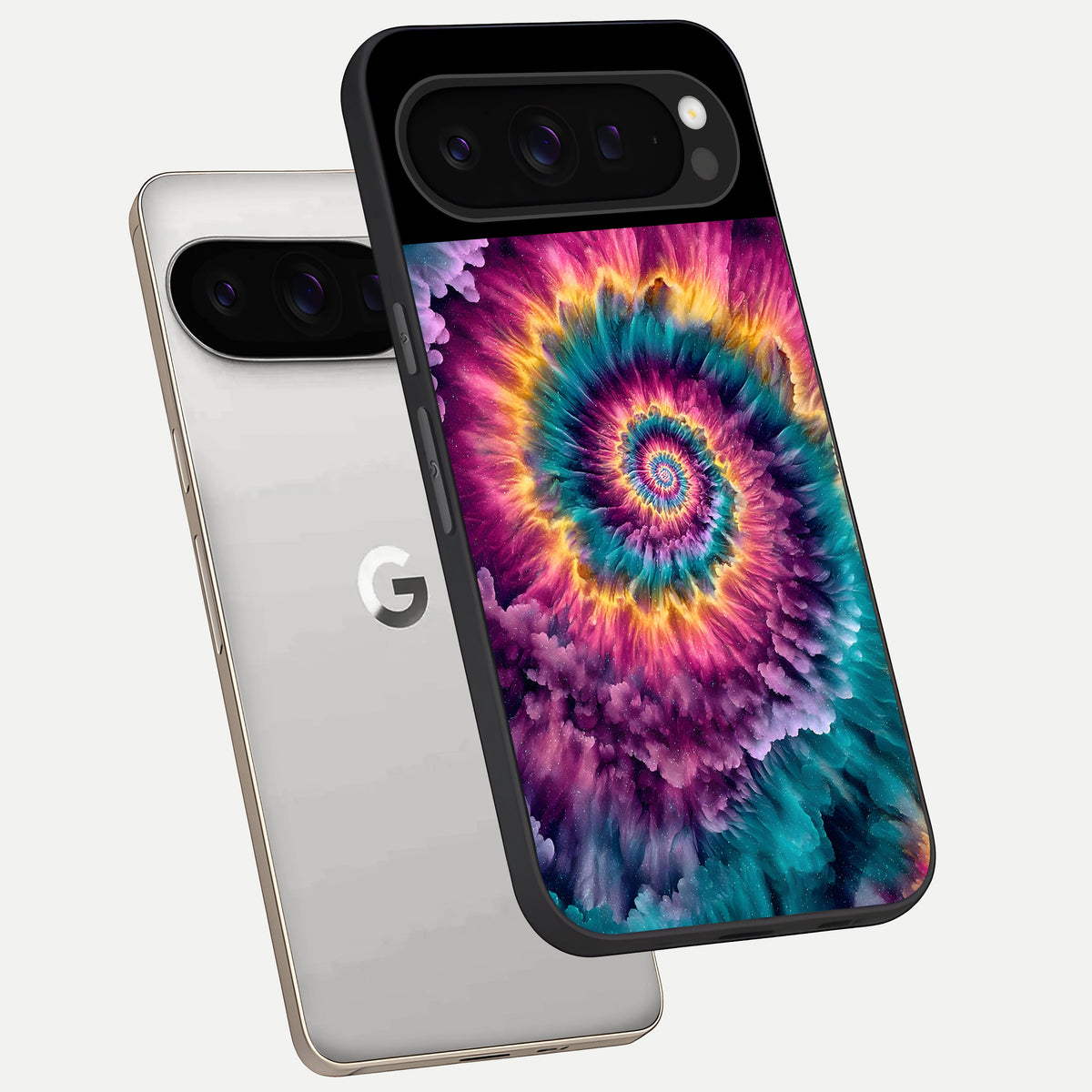  Galactic Spiral Burst phone case For Google Pixel 9 Pro showing premium glass back cover with detailed artwork