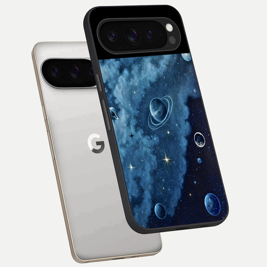  Galaxy Dream Space phone case For Google Pixel 9 Pro showing premium glass back cover with detailed artwork
