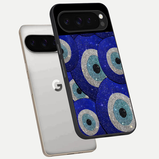  Galaxy Eye Flow phone case For Google Pixel 9 Pro showing premium glass back cover with detailed artwork