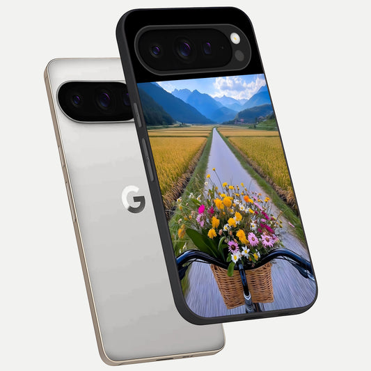  Golden Field Journey phone case For Google Pixel 9 Pro showing premium glass back cover with detailed artwork