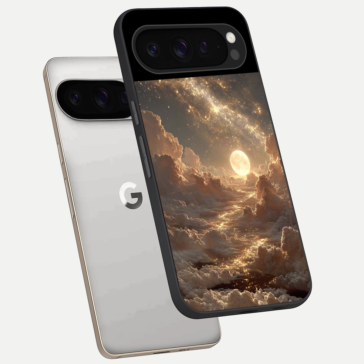  Golden Sky Dream phone case For Google Pixel 9 Pro showing premium glass back cover with detailed artwork