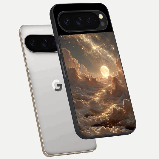  Golden Sky Dream phone case For Google Pixel 9 Pro showing premium glass back cover with detailed artwork