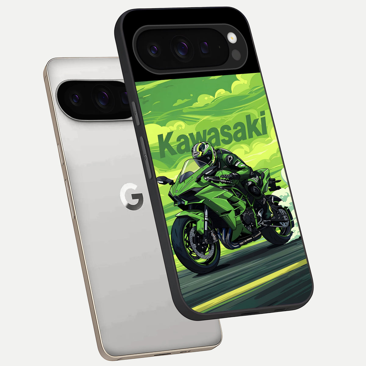  Greenery Sky phone case For Google Pixel 9 Pro showing premium glass back cover with detailed artwork