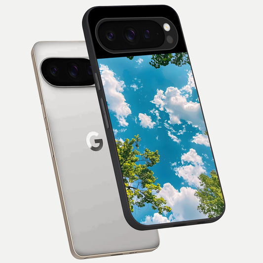  Green Moon Energy phone case For Google Pixel 9 Pro showing premium glass back cover with detailed artwork
