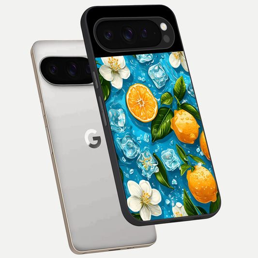  Ice Cube With Orange phone case For Google Pixel 9 Pro showing premium glass back cover with detailed artwork