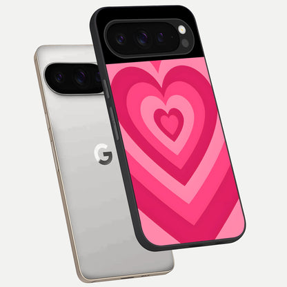  Layered Love Hearts phone case For Google Pixel 9 Pro showing premium glass back cover with detailed artwork