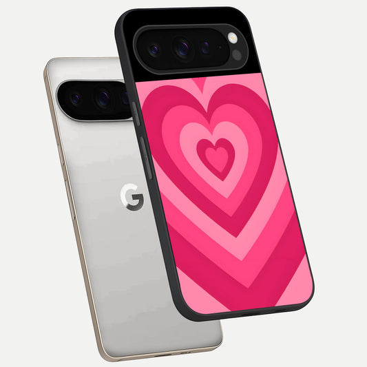  Layered Love Hearts phone case For Google Pixel 9 Pro showing premium glass back cover with detailed artwork
