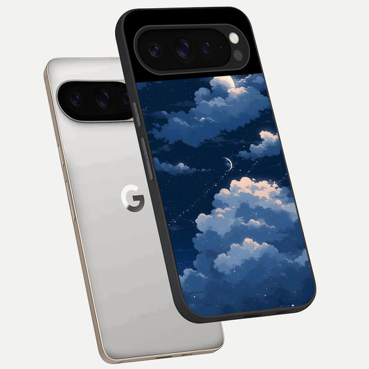  Moon Dream Haze phone case For Google Pixel 9 Pro showing premium glass back cover with detailed artwork