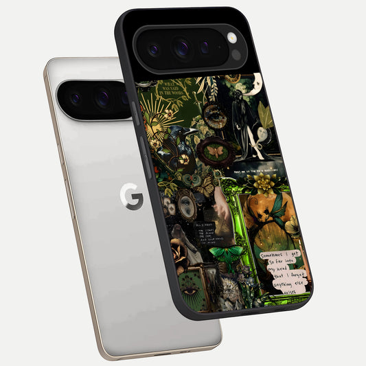  Mystic Woods Secret phone case For Google Pixel 9 Pro showing premium glass back cover with detailed artwork