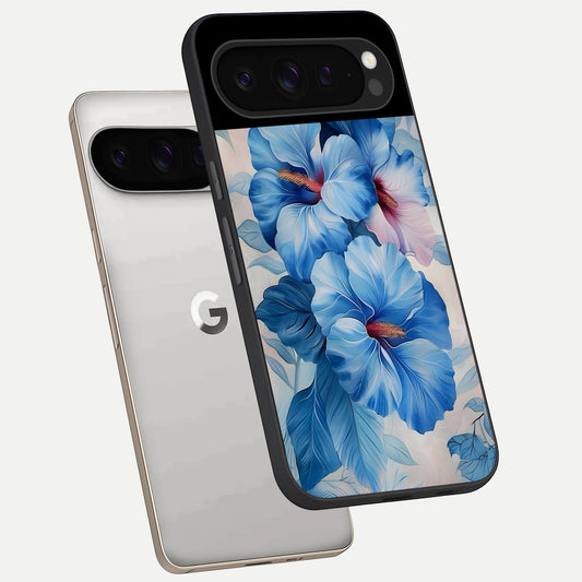  Ocean Hibiscus Grace phone case For Google Pixel 9 Pro showing premium glass back cover with detailed artwork