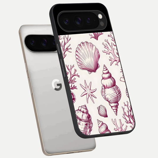  Pink Power Sparks phone case For Google Pixel 9 Pro showing premium glass back cover with detailed artwork