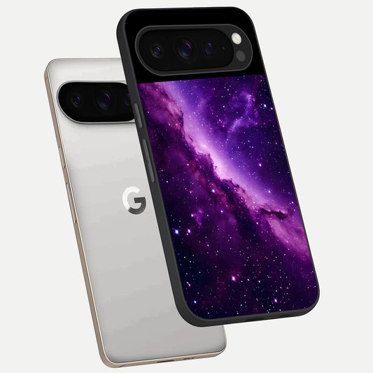  Purple Shade Sky phone case For Google Pixel 9 Pro showing premium glass back cover with detailed artwork
