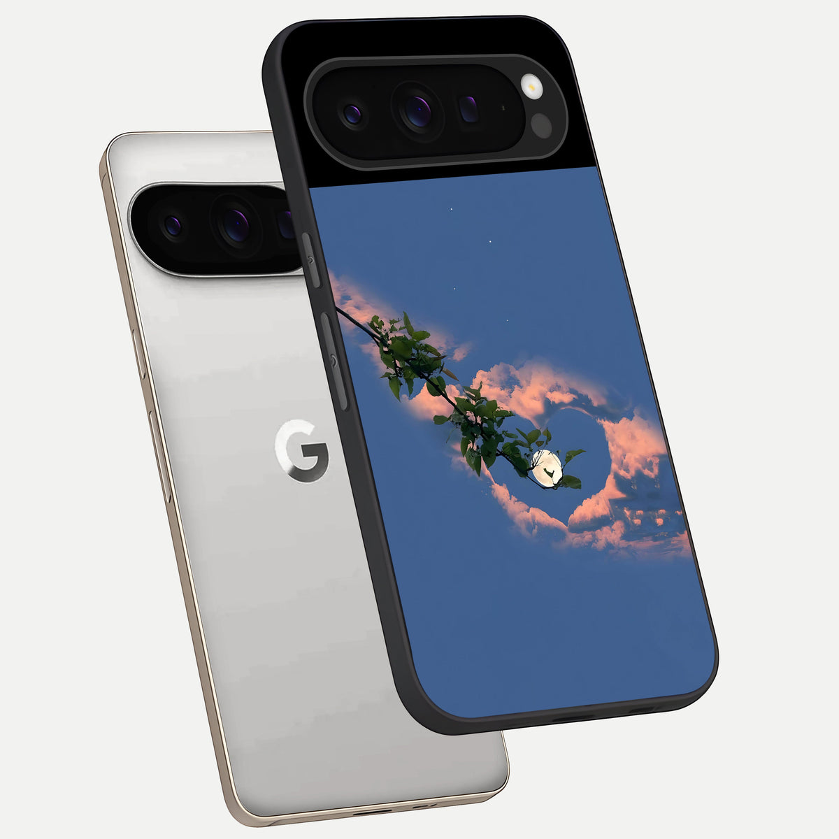  Sky Under Tree phone case For Google Pixel 9 Pro showing premium glass back cover with detailed artwork