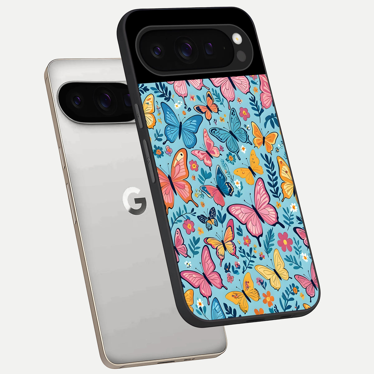  Spring Wing Garden phone case For Google Pixel 9 Pro showing premium glass back cover with detailed artwork