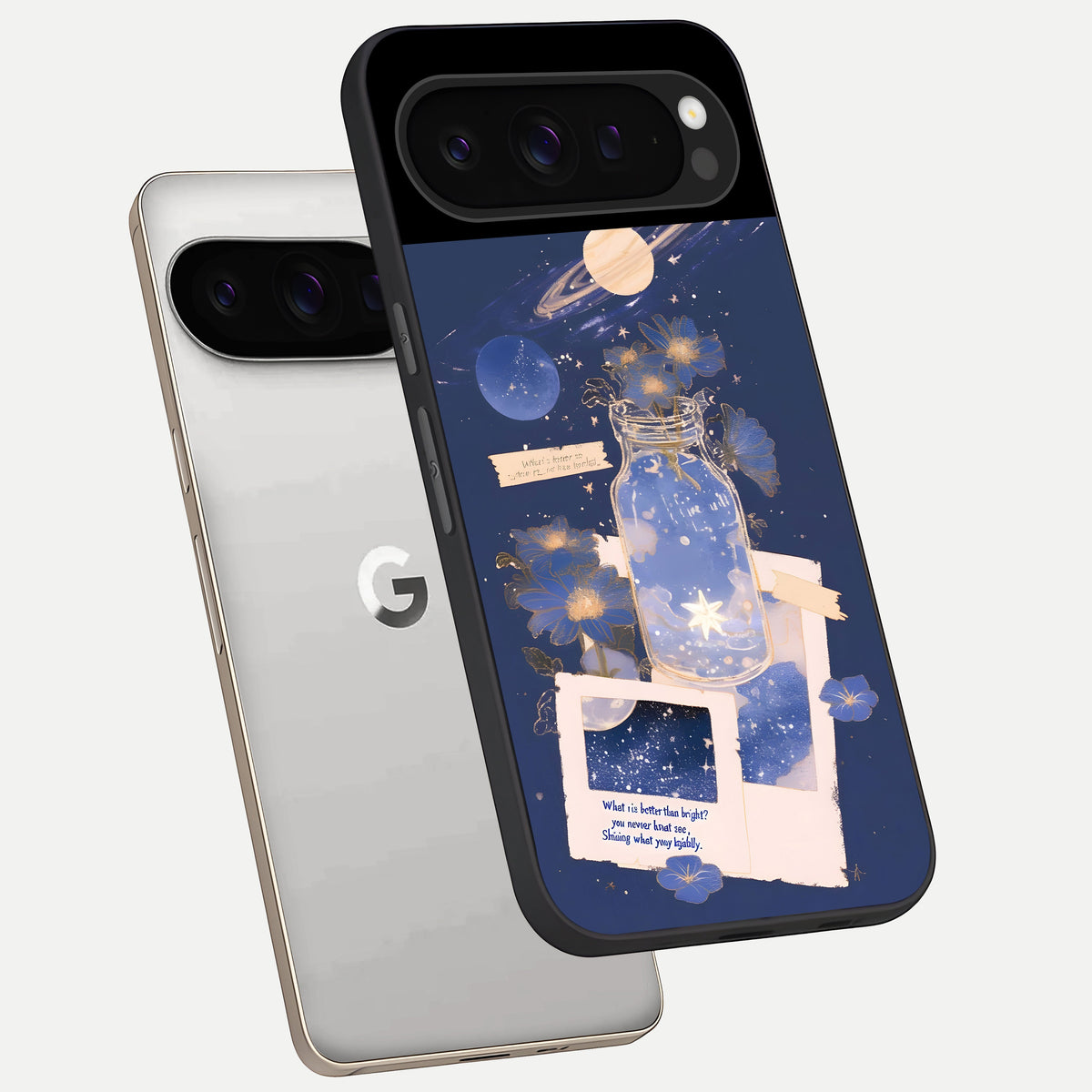  Starlit Cosmic Jar phone case For Google Pixel 9 Pro showing premium glass back cover with detailed artwork