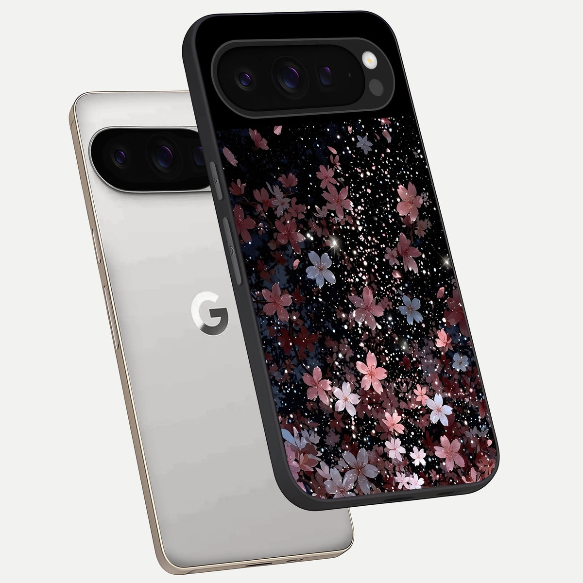  Starlit Flower Dreams phone case For Google Pixel 9 Pro showing premium glass back cover with detailed artwork