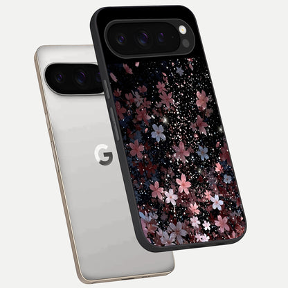 Starlit Flower Dreams phone case For Google Pixel 9 Pro showing premium glass back cover with detailed artwork