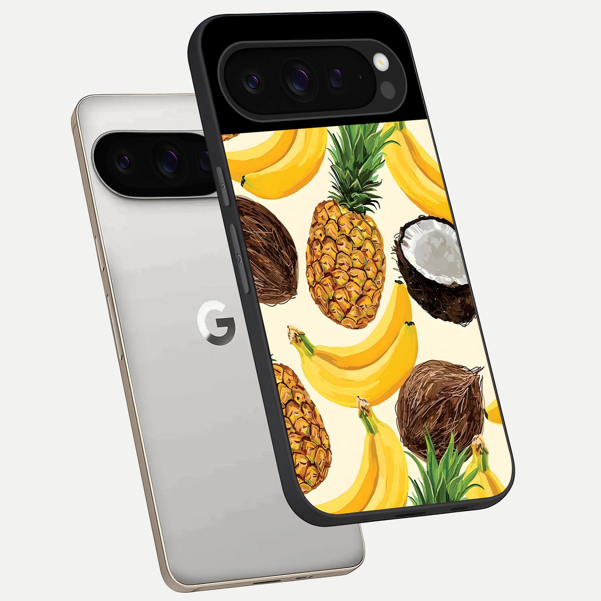 Tropical Fruit Mood phone case For Google Pixel 9 Pro showing premium glass back cover with detailed artwork