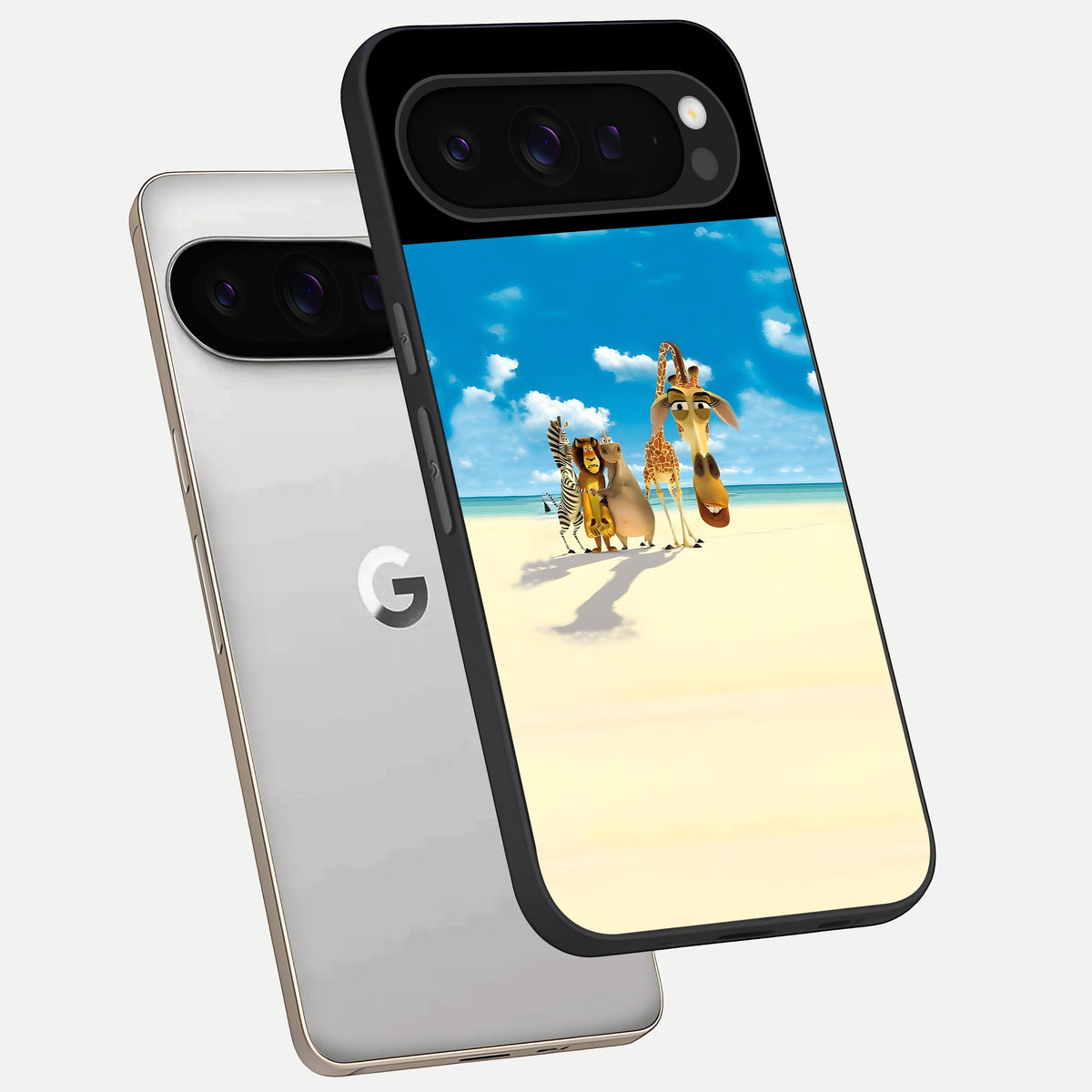  Tropical Fun Squad phone case For Google Pixel 9 Pro showing premium glass back cover with detailed artwork