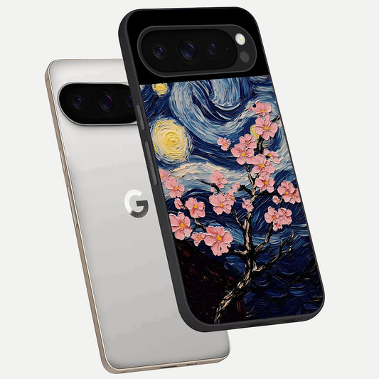  Van Gogh Scenery phone case For Google Pixel 9 Pro showing premium glass back cover with detailed artwork