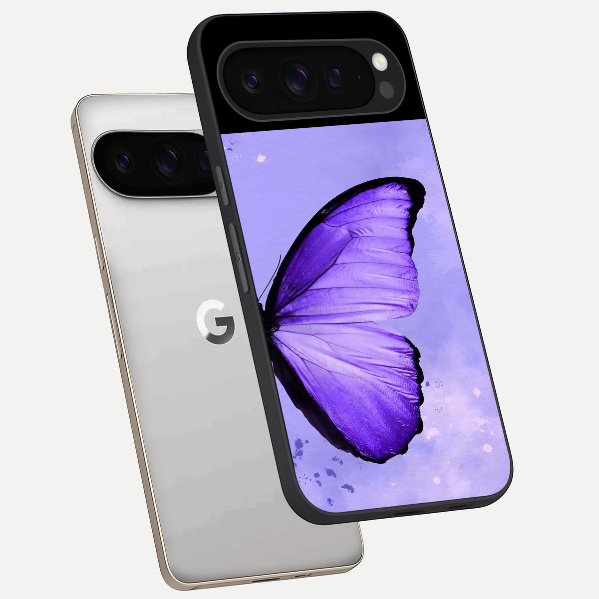  Violet Dream Wing phone case For Google Pixel 9 Pro showing premium glass back cover with detailed artwork