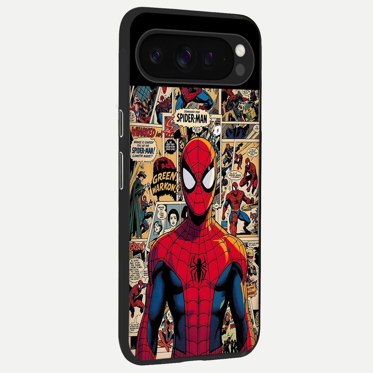  Aesthetic Spider back cover For Google Pixel 9 Pro slim fit glass case with vibrant aesthetic design