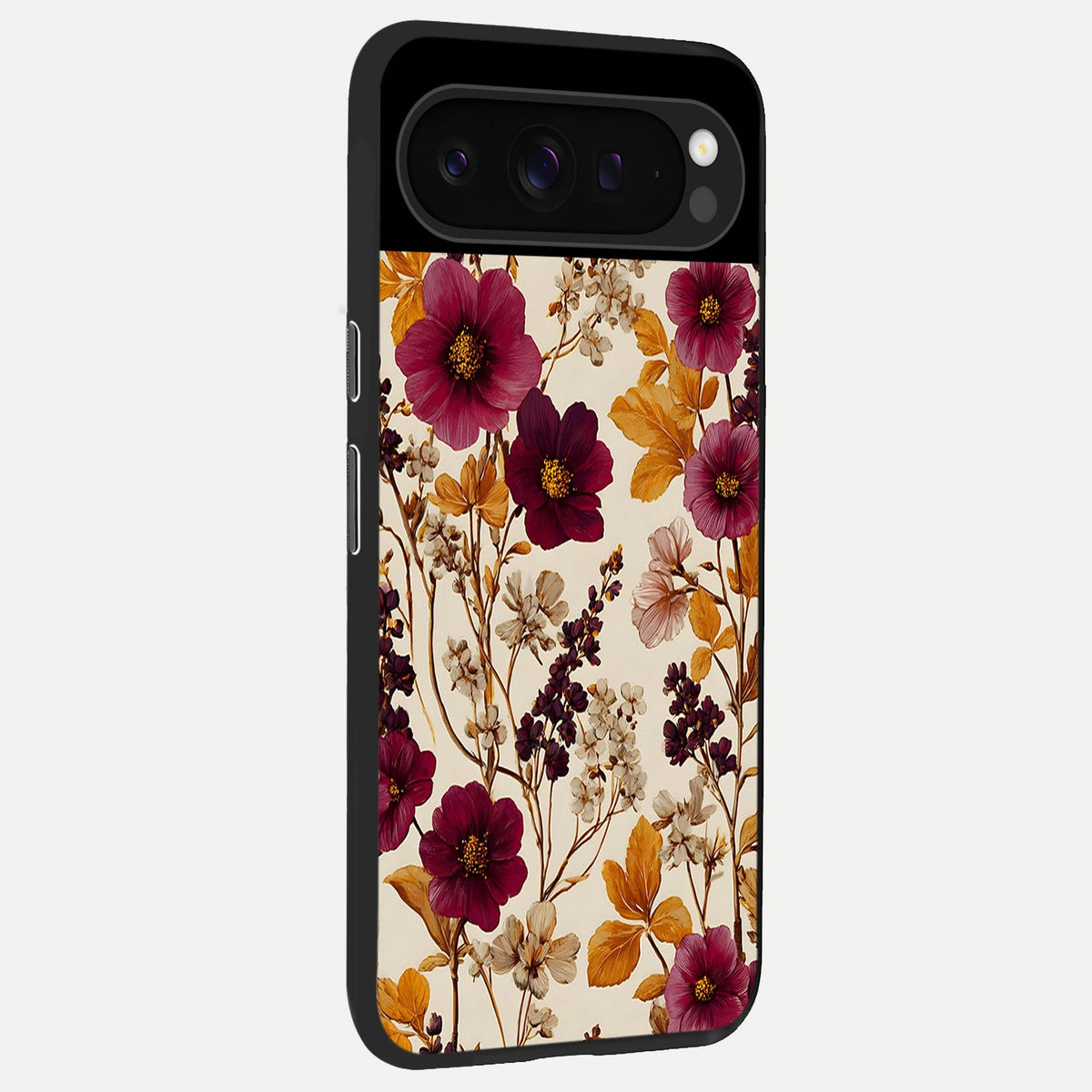  Autumn Wine Bloom back cover For Google Pixel 9 Pro slim fit glass case with vibrant aesthetic design