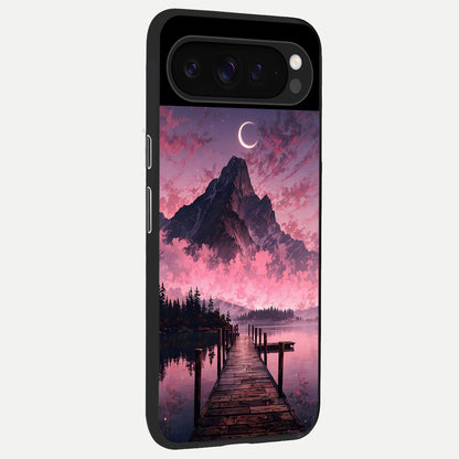  Beautiful Mountain View back cover For Google Pixel 9 Pro slim fit glass case with vibrant aesthetic design