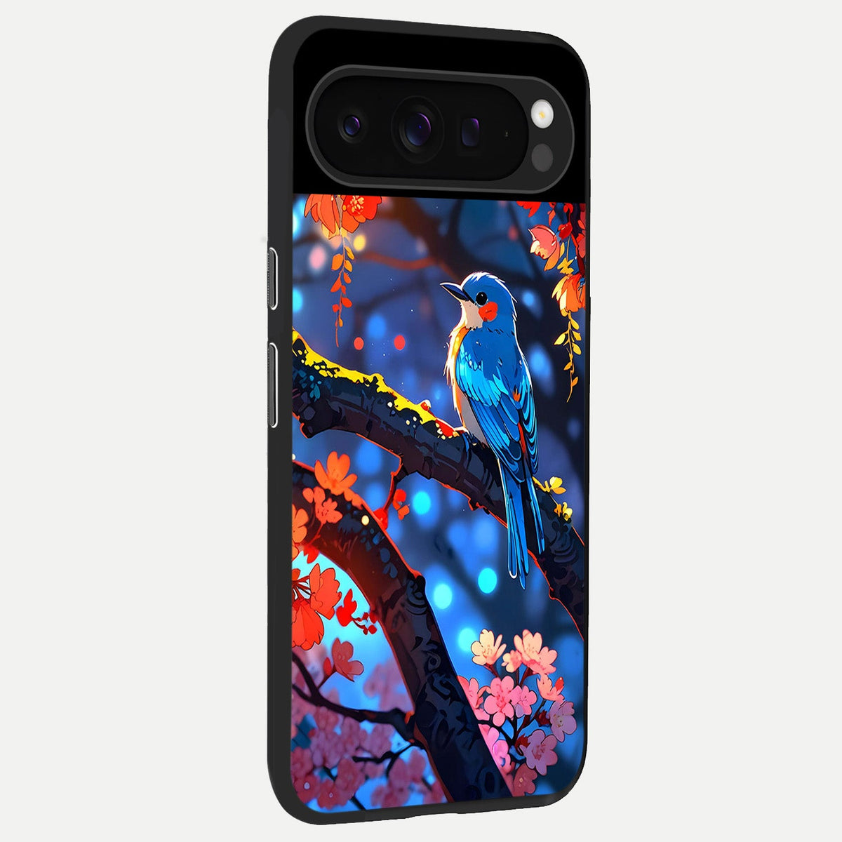  Blooming Water Drift back cover For Google Pixel 9 Pro slim fit glass case with vibrant aesthetic design