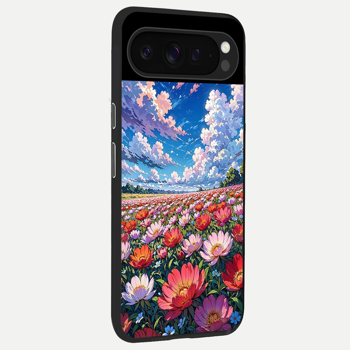  Blossom Sky Field back cover For Google Pixel 9 Pro slim fit glass case with vibrant aesthetic design