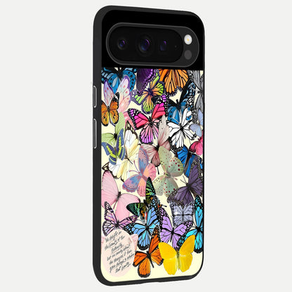  Butterflies Petal Dream back cover For Google Pixel 9 Pro slim fit glass case with vibrant aesthetic design