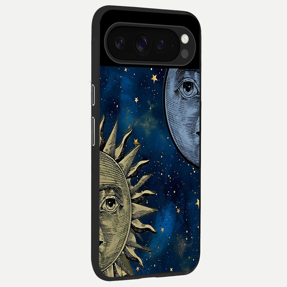  Celestial Moon With Sun back cover For Google Pixel 9 Pro slim fit glass case with vibrant aesthetic design