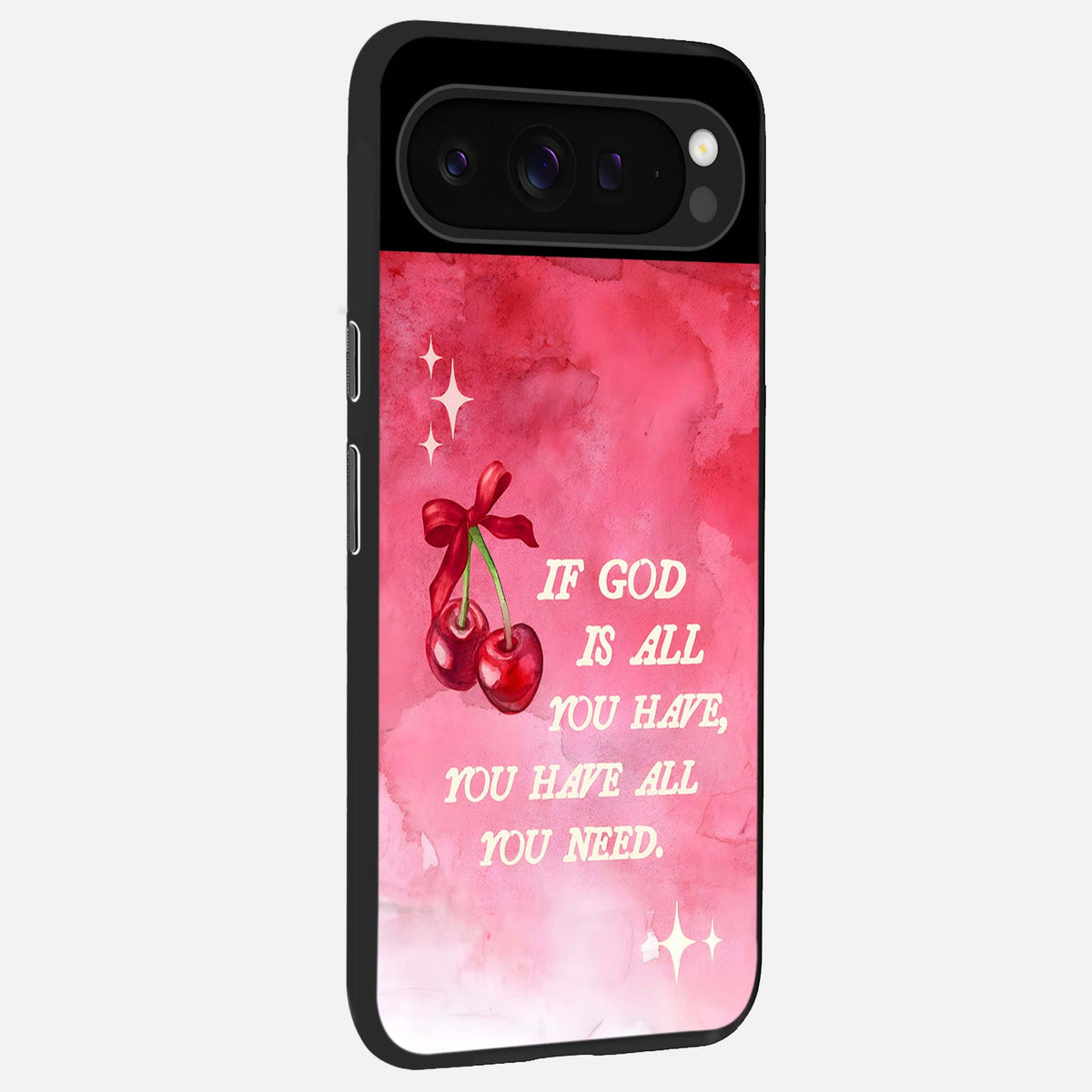  Cherry Quote back cover For Google Pixel 9 Pro slim fit glass case with vibrant aesthetic design