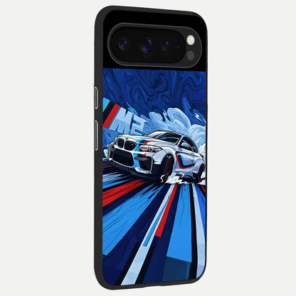 Drift Power Rush back cover For Google Pixel 9 Pro slim fit glass case with vibrant aesthetic design