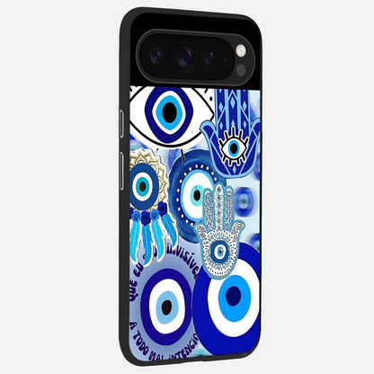  Evil Eyes Dream back cover For Google Pixel 9 Pro slim fit glass case with vibrant aesthetic design