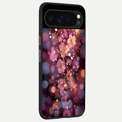  Glowing Petal Bliss back cover For Google Pixel 9 Pro slim fit glass case with vibrant aesthetic design