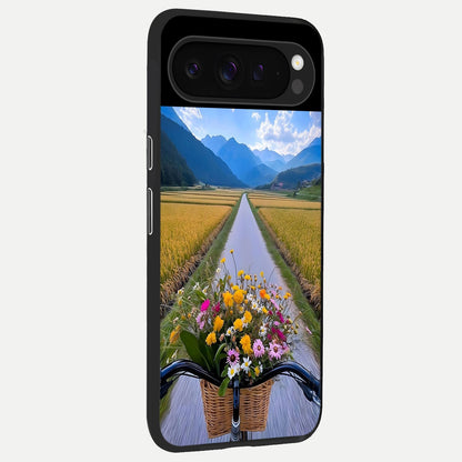  Golden Field Journey back cover For Google Pixel 9 Pro slim fit glass case with vibrant aesthetic design