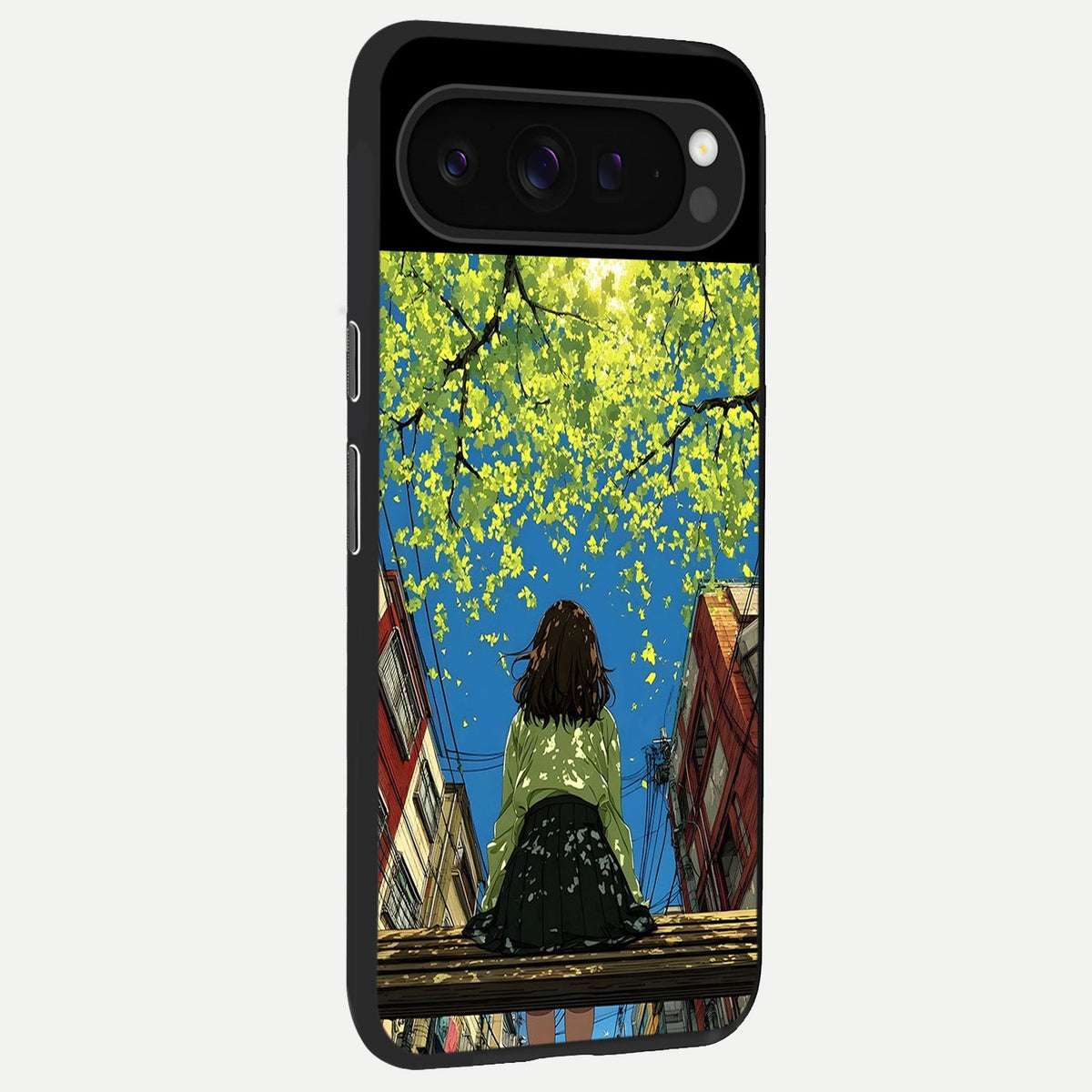  Golden Leaves Glow back cover For Google Pixel 9 Pro slim fit glass case with vibrant aesthetic design