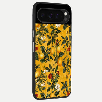  Golden Lemon Field back cover For Google Pixel 9 Pro slim fit glass case with vibrant aesthetic design