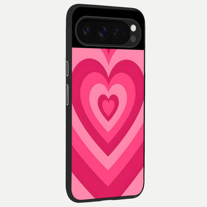  Layered Love Hearts back cover For Google Pixel 9 Pro slim fit glass case with vibrant aesthetic design