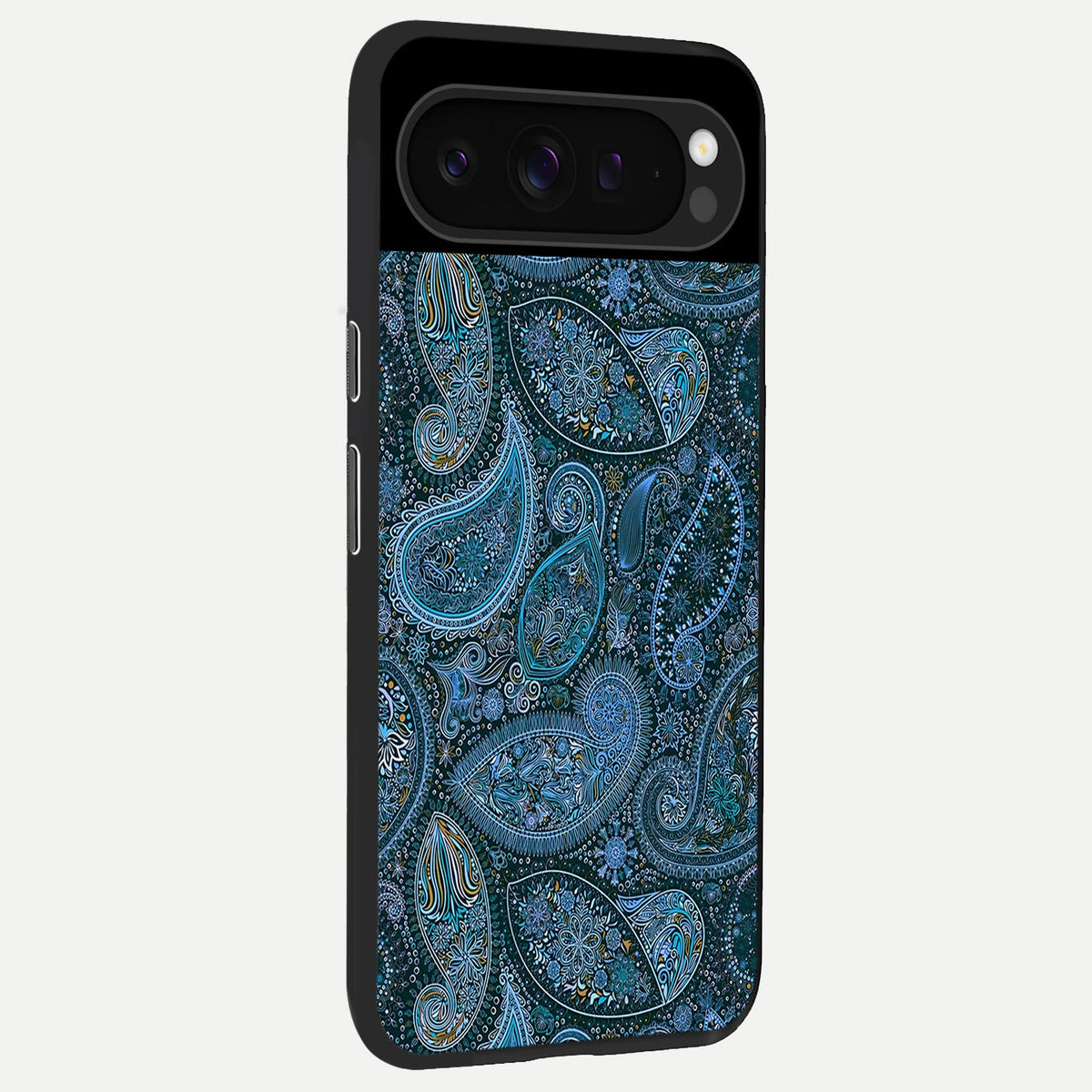  Midnight Paisley Glow back cover For Google Pixel 9 Pro slim fit glass case with vibrant aesthetic design