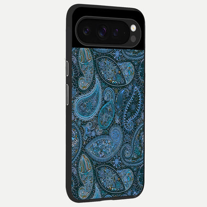  Midnight Paisley Glow back cover For Google Pixel 9 Pro slim fit glass case with vibrant aesthetic design