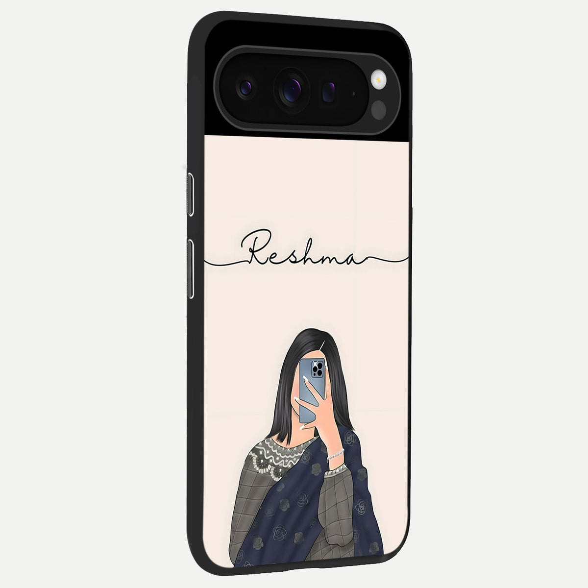  Mirror Mood Muse With Custom Name back cover For Google Pixel 9 Pro slim fit glass case with vibrant aesthetic design