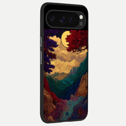  Mystic Valley Light back cover For Google Pixel 9 Pro slim fit glass case with vibrant aesthetic design